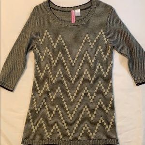 Long Black and Tan Sweater